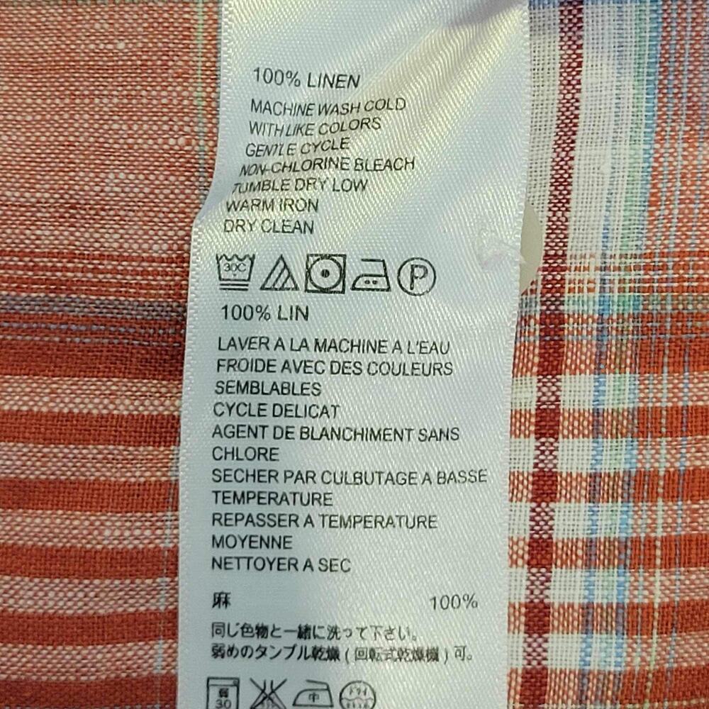 Tommy Bahama Shirt Men's Button Up Size L Plaid Linen Resort Wear Short Sleeve - Picture 5 of 9